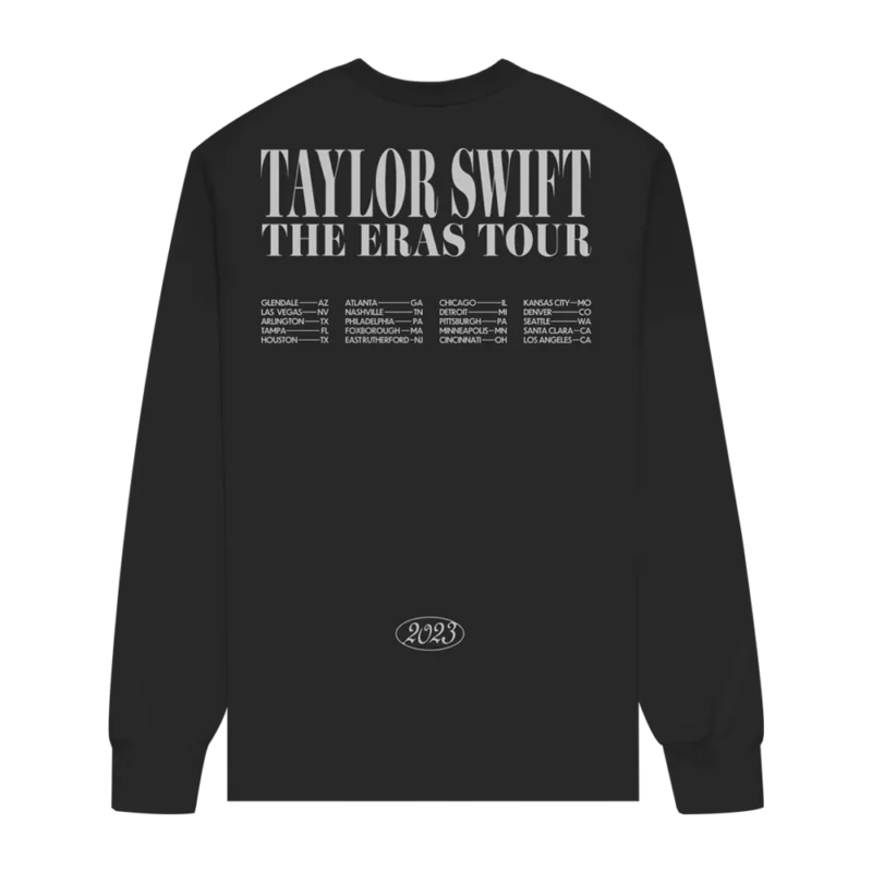 Taylor Swift The Eras Tour Collage Black Long Sleeve back