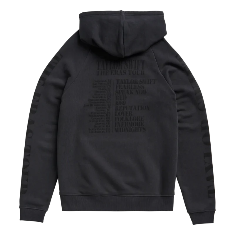 Taylor Swift The Eras Tour US Dates Black Hoodie back