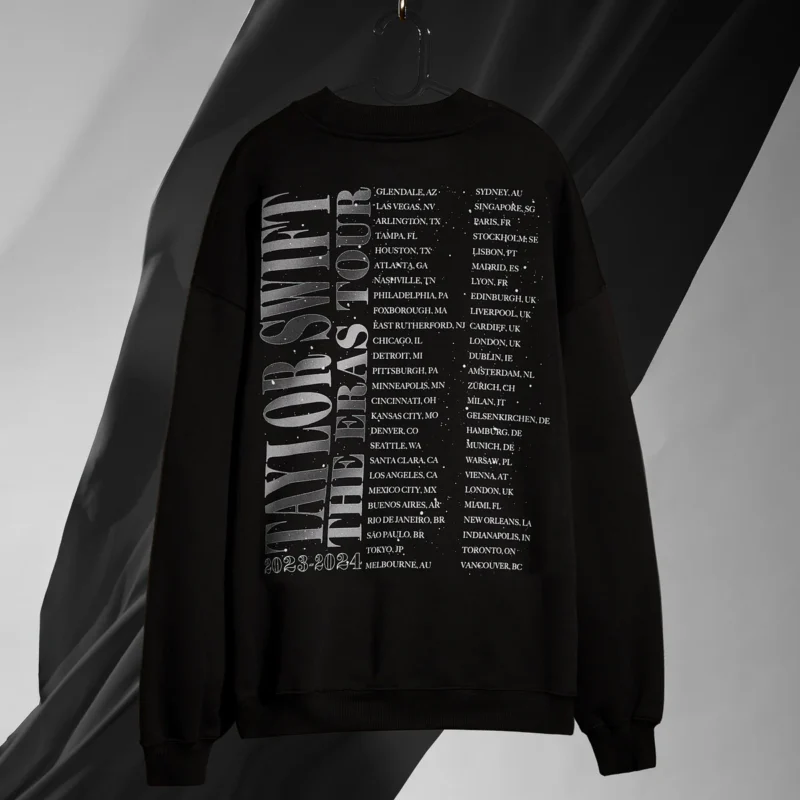 The Eras Tour Down Bad Live Photo Oversized Crewneck bcak