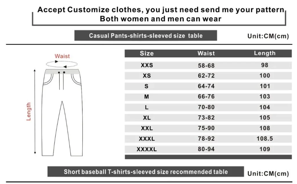 Sweatpant-sizechart