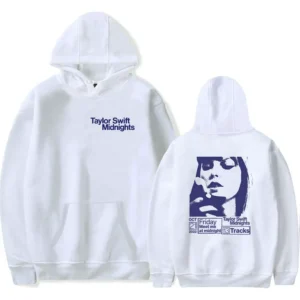 Taylor Swift Hoodie Meet Me At Midnight White Hoodie