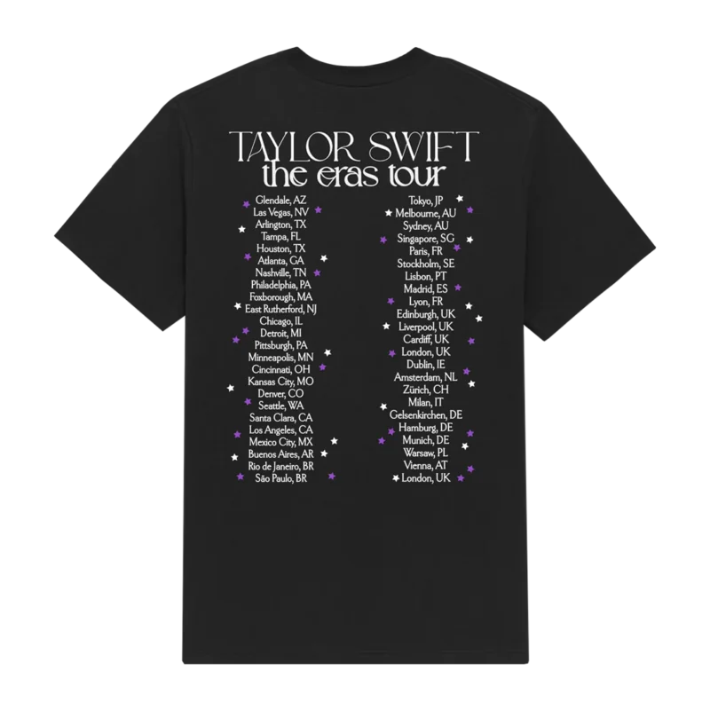 Taylor Swift The Eras Tour Live Photo Stars T-Shirt back